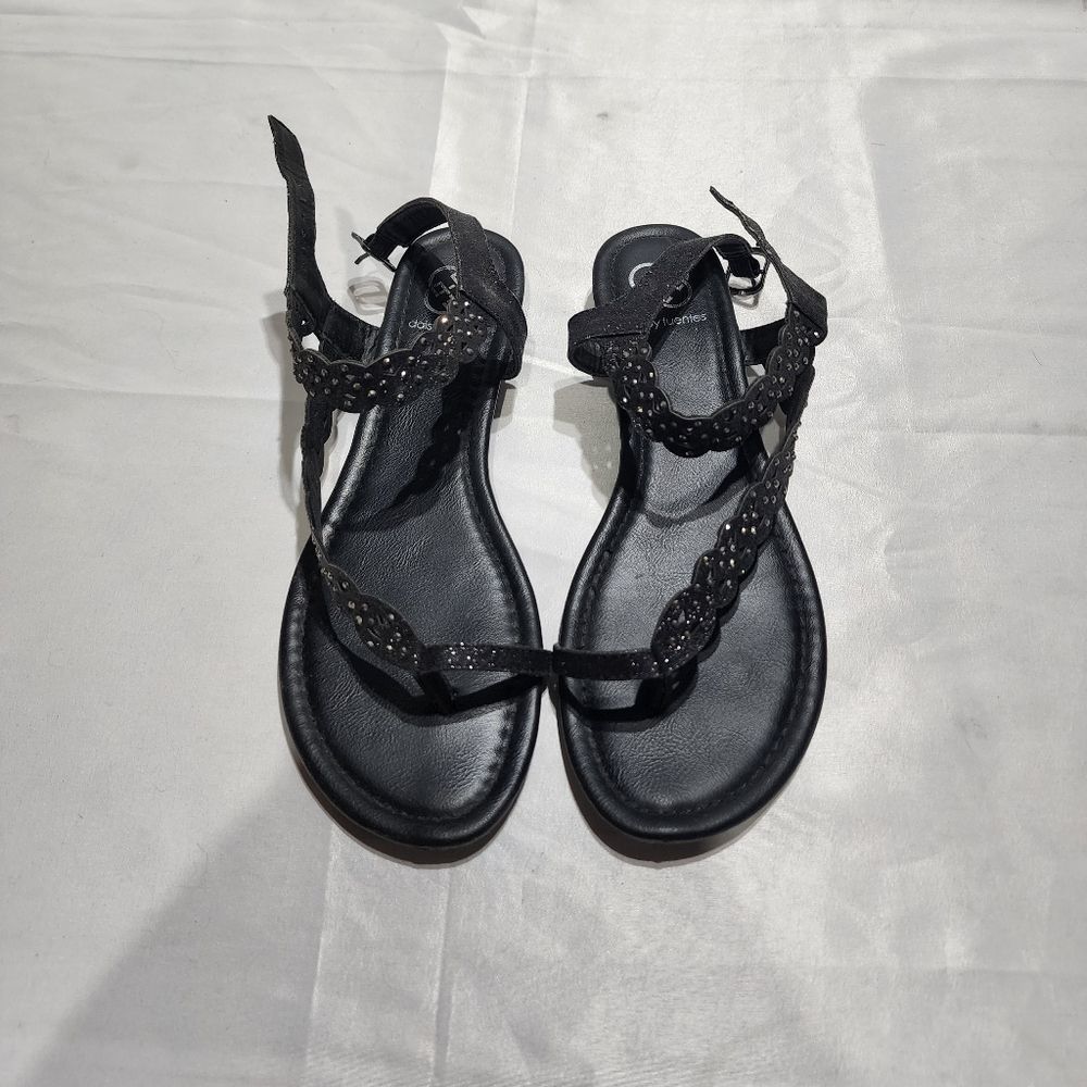 Daisy Fuentes Black Glitzy Sandals